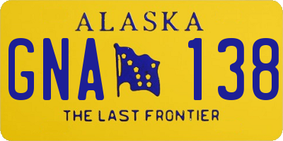 AK license plate GNA138
