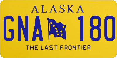 AK license plate GNA180