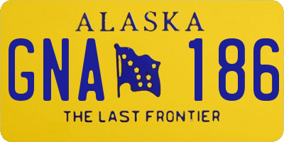 AK license plate GNA186