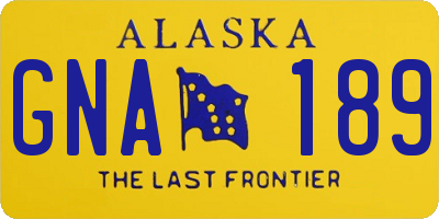 AK license plate GNA189