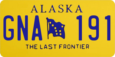 AK license plate GNA191