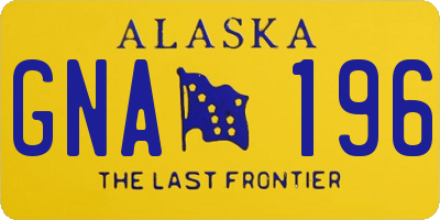 AK license plate GNA196