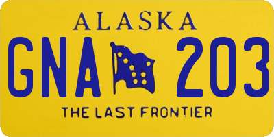 AK license plate GNA203