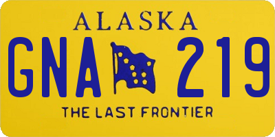 AK license plate GNA219
