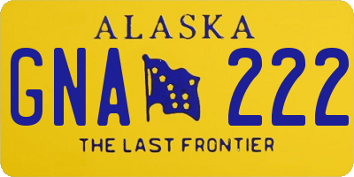 AK license plate GNA222