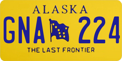 AK license plate GNA224