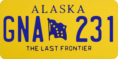 AK license plate GNA231