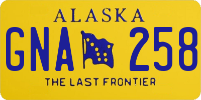 AK license plate GNA258