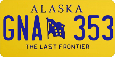 AK license plate GNA353