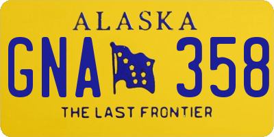 AK license plate GNA358