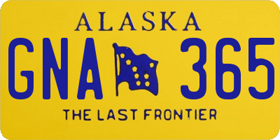 AK license plate GNA365