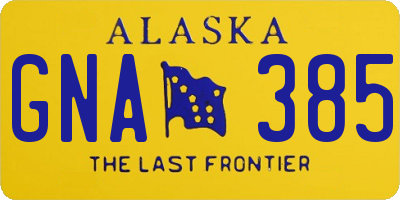 AK license plate GNA385