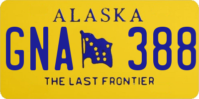 AK license plate GNA388