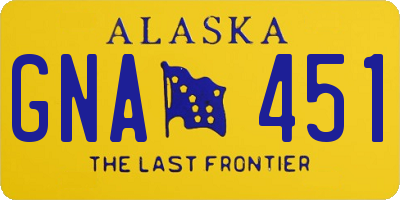 AK license plate GNA451