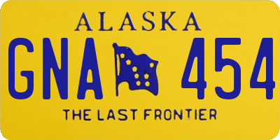 AK license plate GNA454