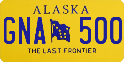 AK license plate GNA500