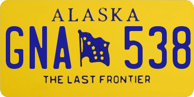 AK license plate GNA538