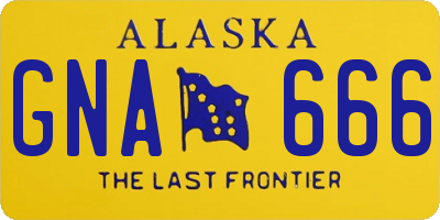 AK license plate GNA666