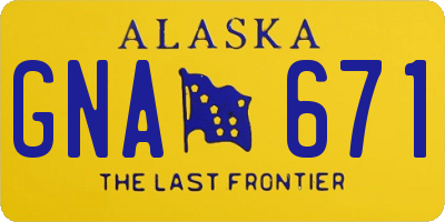 AK license plate GNA671