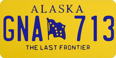 AK license plate GNA713