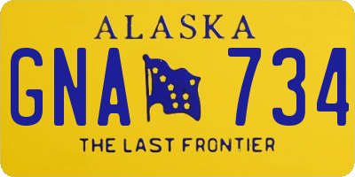 AK license plate GNA734