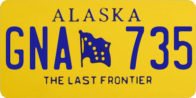 AK license plate GNA735