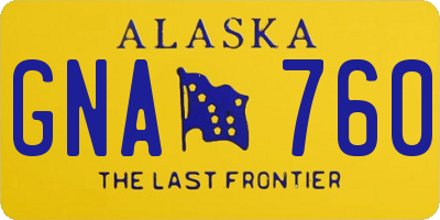 AK license plate GNA760