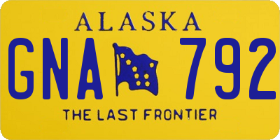 AK license plate GNA792