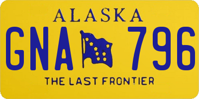 AK license plate GNA796