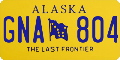 AK license plate GNA804