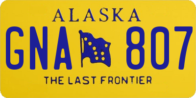 AK license plate GNA807