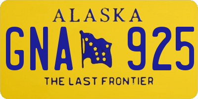 AK license plate GNA925