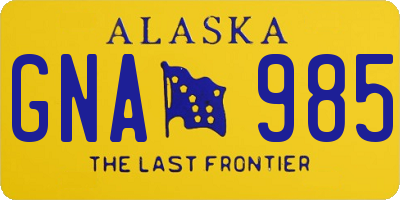 AK license plate GNA985
