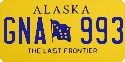 AK license plate GNA993
