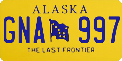 AK license plate GNA997