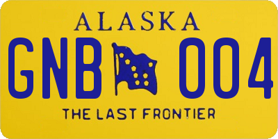 AK license plate GNB004