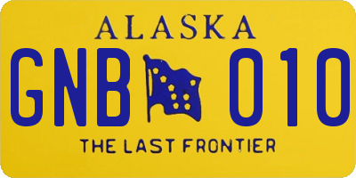 AK license plate GNB010