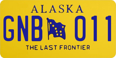 AK license plate GNB011