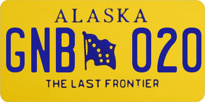 AK license plate GNB020