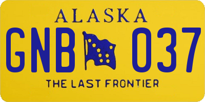 AK license plate GNB037