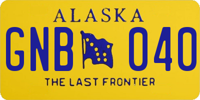 AK license plate GNB040