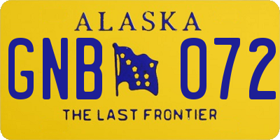 AK license plate GNB072