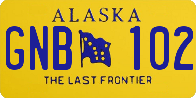 AK license plate GNB102