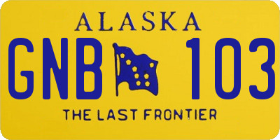 AK license plate GNB103