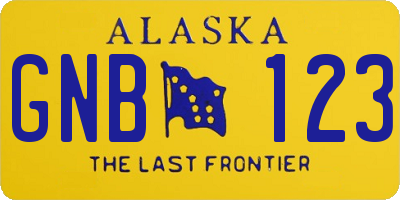 AK license plate GNB123