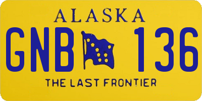 AK license plate GNB136