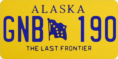 AK license plate GNB190