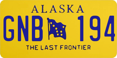 AK license plate GNB194