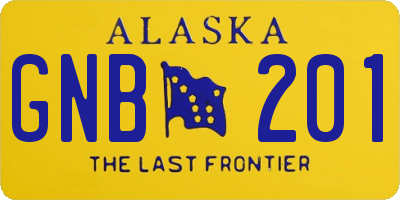 AK license plate GNB201