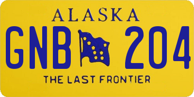 AK license plate GNB204
